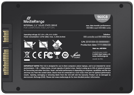 MediaRange | SSD | Intern | 960 GB | 2.5-inch | SATA | 6 GB/s-2