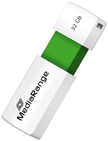 MediaRange | USB stick | 32 GB | USB 2.0 | Slider | Wit - Groen