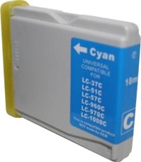 LC-1000 | LC-970 | 1x Cyaan | Huismerk | Cartridges voor Brother