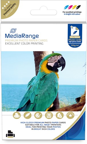 MediaRange | Foto Papier | Hoog Glanzend | 10x15 cm | 150 gr/m2 | 50 vel