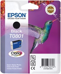 T0801 | 1x Zwart | Origineel | Cartridges voor Epson