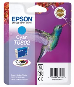 T0802 | 1x Cyaan | Origineel | Cartridges voor Epson