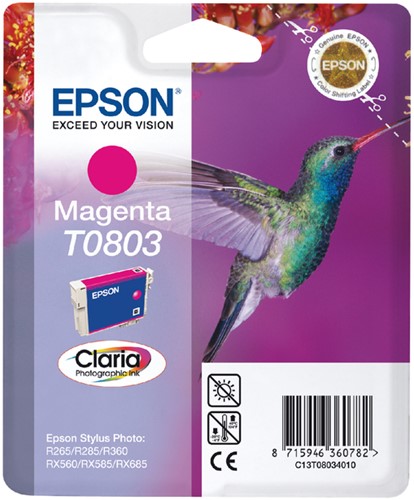 T0803 | 1x Magenta | Origineel | Cartridges voor Epson