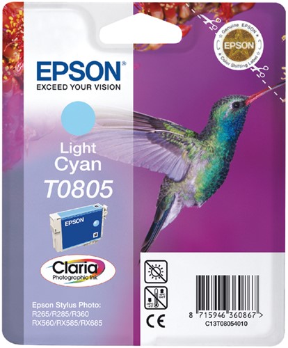 T0805 | 1x Licht Cyaan | Origineel | Cartridges voor Epson