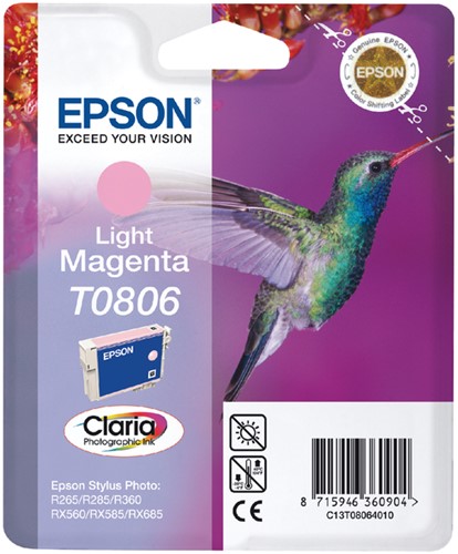 T0806 | 1x Licht Magenta | Origineel | Cartridges voor Epson