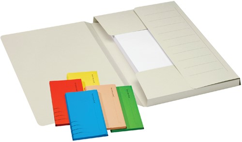 Dossiermap Djois Secolor Mammoet folio 3 kleppen 250gr recycled chamois 10 stuks-2