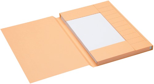Dossiermap Secolor folio 3 klep 100% gerecycled karton 250 gr chamois