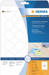 Etiket HERMA 4686 40mm rond transparant 600stuks