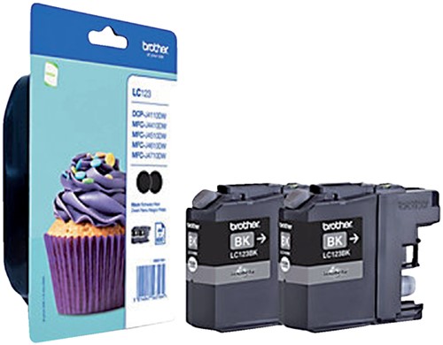LC-123 | 2x Zwart | Origineel | Cartridges voor Brother