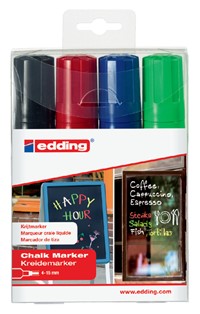 Krijtstift edding 4090 window schuin 4-15mm assorti etui à 4 stuks