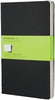 Schrift Moleskine 130x210mm blanco 160 pagina's 70gr zwart set à 3 stuks