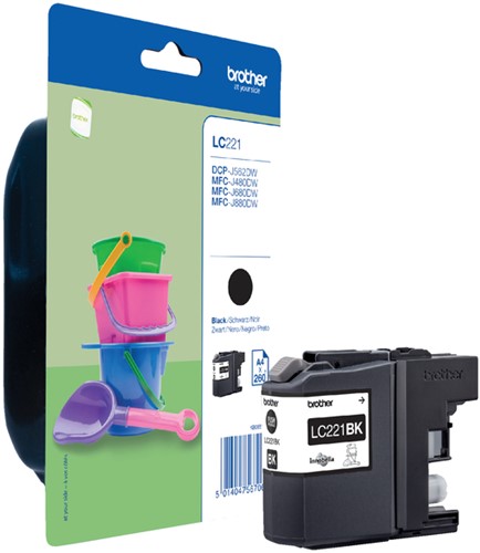 LC-221 | 1x Zwart | Origineel | Cartridges voor Brother