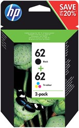 62 | 2 Pack | Origineel | Cartridges voor HP