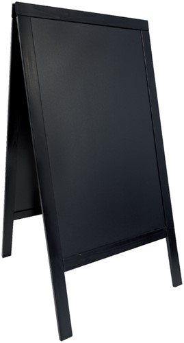 Stoepbord Securit 700x1250x40mm zwart hout