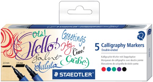 Kalligrafiepen Staedtler duo punt 2.0 en 3.5mm ass