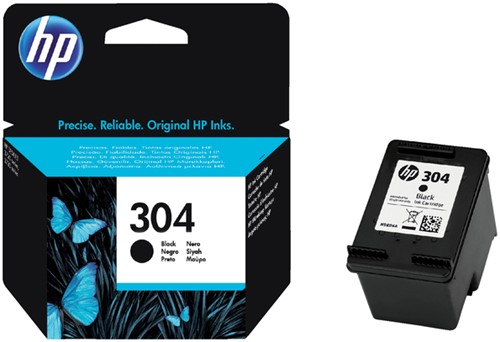 304 | 1x Zwart | Origineel | Cartridges voor HP