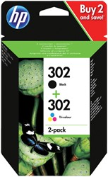 302 | 2 Pack | Origineel | Cartridge voor HP