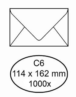 Envelop IEZZY bank C6 114x162mm gegomd wit 1000 stuks