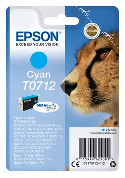 T0712 | 1x Cyaan | Origineel | Cartridges voor Epson