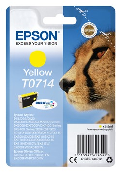 T0714 | 1x Geel | Origineel | Cartridges voor Epson