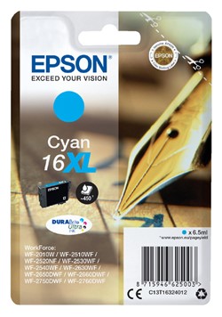 16 XL | 1x Cyaan | Origineel | Cartridges voor Epson