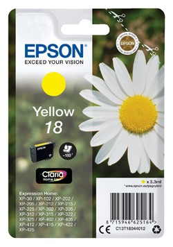 18 | 1x Geel | Origineel | Cartridges voor Epson