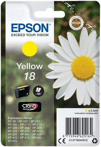 18 | 1x Geel | Origineel | Cartridges voor Epson