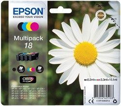 18 | 4 Pack | Origineel | Cartridges voor Epson