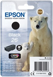 26 | 1x Zwart | Origineel | Cartridges voor Epson