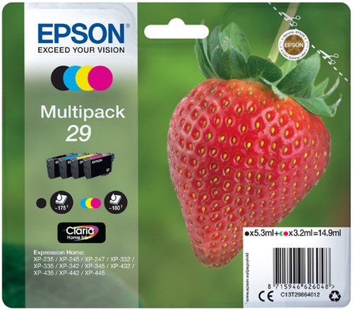 29 | 4 Pack | Origineel | Cartridges voor Epson