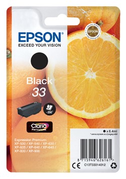 33 | 1x Zwart | Origineel | Cartridges voor Epson