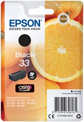 33 | 1x Zwart | Origineel | Cartridges voor Epson