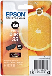 33 | 1x Foto Zwart | Origineel | Cartridges voor Epson