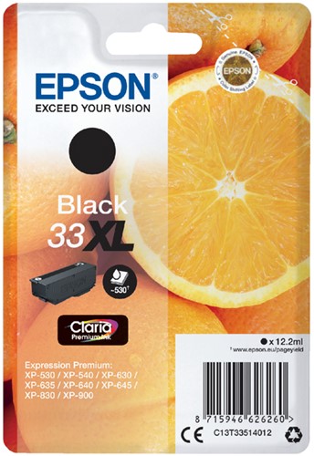 33 XL | 1x Zwart | Origineel | Cartridges voor Epson