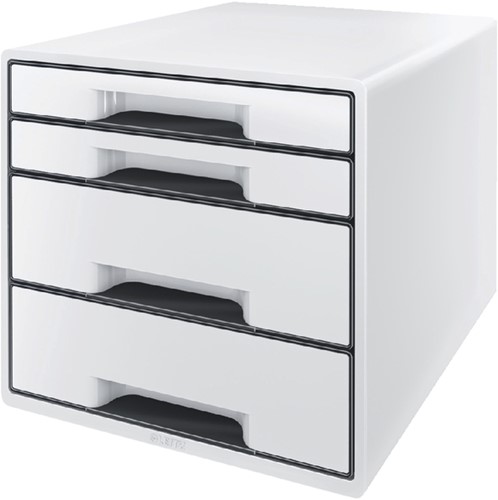 Ladenblok Leitz Wow CUBE A4 maxi 4 laden wit/zwart