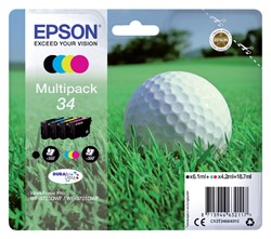 34 | 4 Pack | Origineel | Cartridges voor Epson