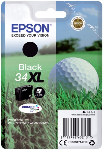 34 XL | 1x Zwart | Origineel | Cartridges voor Epson