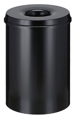 Papierbak met vlamdover Vepabins 30liter 33.5cm zwart