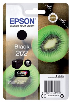 202 | 1x Zwart | Origineel | Cartridges voor Epson