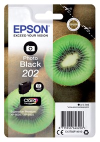 202 | 1x Foto Zwart | Origineel | Cartridges voor Epson