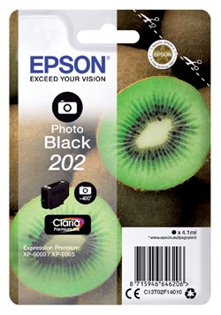 202 | 1x Foto Zwart | Origineel | Cartridges voor Epson