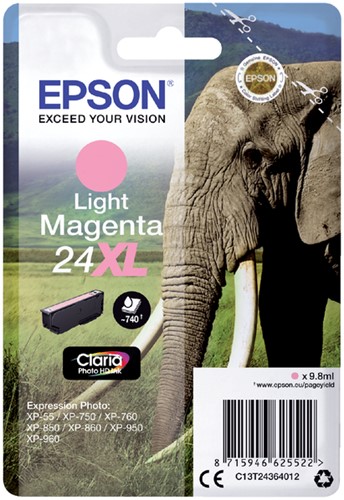 24 XL | 1x Light Magenta | Origineel | Cartridges voor Epson