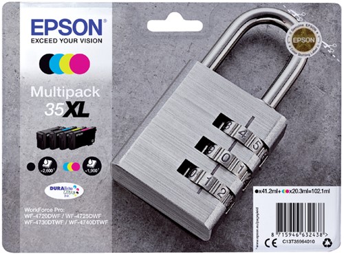 35 XL | 4 Pack | Origineel | Cartridges voor Epson