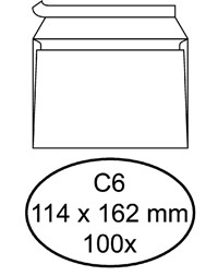 Envelop Quantore bank C6 114x162mm zelfklevend wit 100 stuks