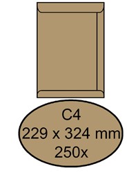 Envelop Quantore akte C4 229x324mm bruinkraft 250 stuks
