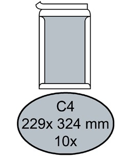 Envelop Quantore bordrug C4 229x324mm zelfklevend wit 10 stuks