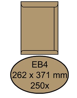 Envelop Quantore akte EB4 262x371mm bruinkraft 250 stuks