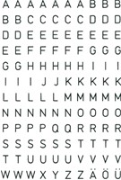 Etiket HERMA 4154 5mm letter A-Z zwart op transparant