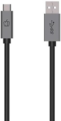 Pepper Jobs | Oplaadkabel | Datakabel | USB-A | USB-C | USB3.0 | 1 mtr | Zwart