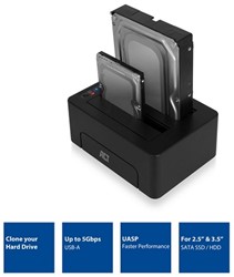 ACT Dual Docking Station USB 3.1 Gen1 (USB3.0) voor 2.5 en 3.5 inch SATA HDD/SSD